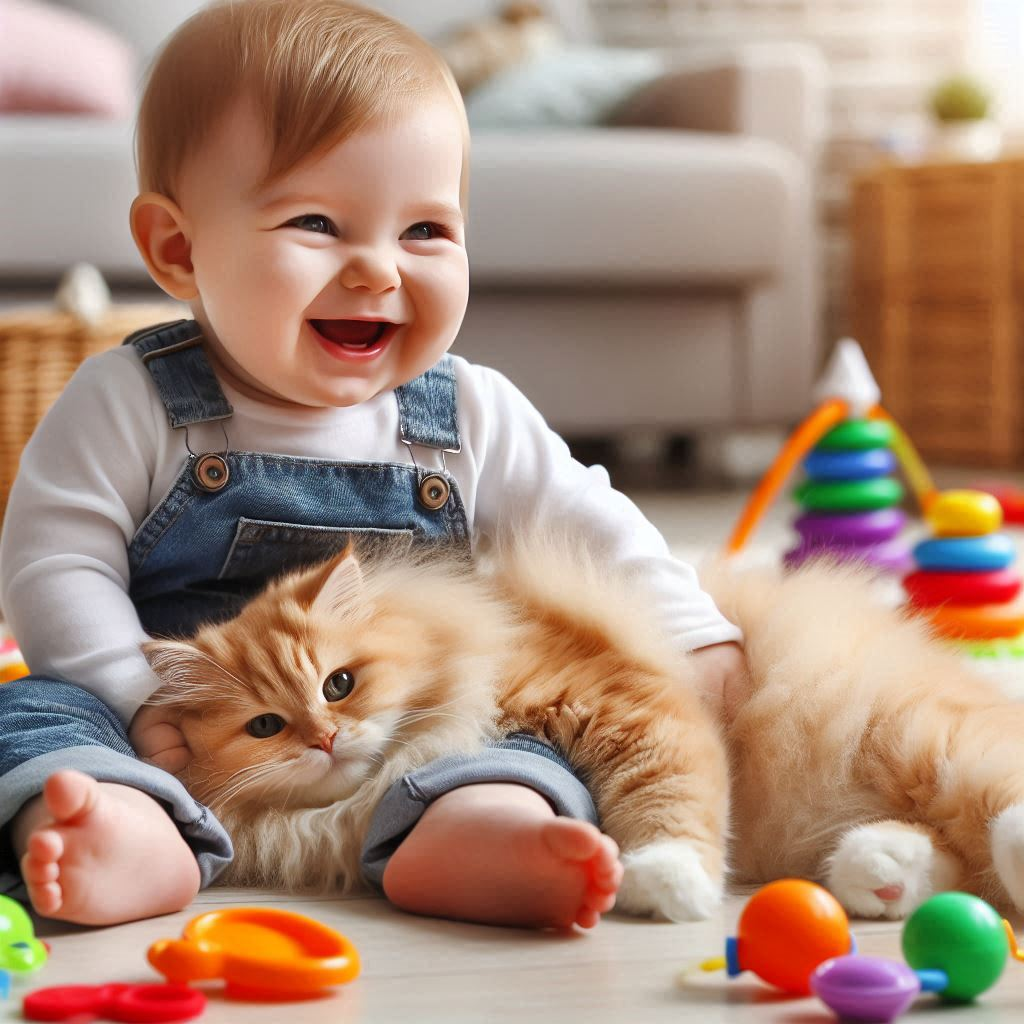 Baby Playing with a Cat: Is It Safe?